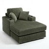 Corduroy Chaise Lounge Chair with Deep Seat and Detachable Cushions - 3 of 4