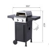 Zevemomo 2 Burner Propane Grill with Pizza Box,Durable Lid,Wheels, Foldable Side Tables,Stainless Steel Burner,24,600 BTU Gas Grill for Patio,Garden - 3 of 4