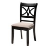 Baxton Studio Brooke Modern Beige Fabric and Dark Brown Finished Wood 5-Piece Dining Set - 3 of 4