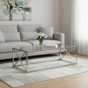 22" Clear And Silver Glass And Iron Coffee Table - 2 of 4
