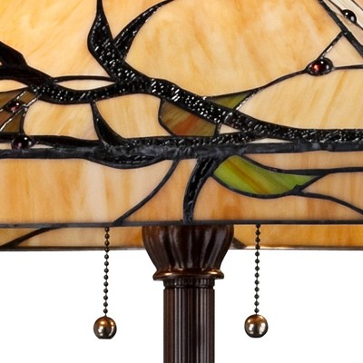 Tiffany Bronze 62" Floor Lamp with Stained Glass Shade