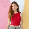 Dalix Smile Face Rib Crop Muscle Tank Cute Womens - 2 of 4