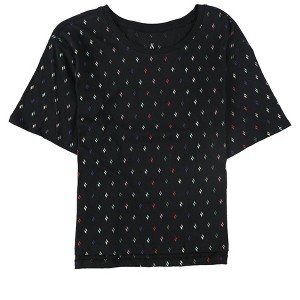 Skechers Womens Diamond Dot Graphic T-Shirt, Black, Medium - 1 of 2