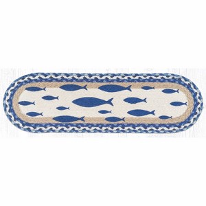 Earth Rugs Rustic Fish Oval Stair Tread – Cabin & Lake House Decor 27"x8.25" - 1 of 3