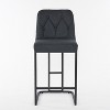 CIPACHO Set of 2,Modern Upholstered Bar Stool with Button-Tufted Backrest, Counter Height Chair with Sturdy Metal Frame, Comfortable Padded Seat,Grey - 3 of 4