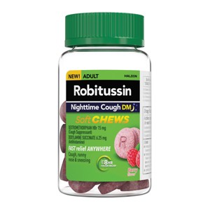 Robitussin Nighttime Cough Soft Chewable Tablets - Cooling Berry - 20ct - 1 of 4