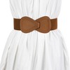 INSPIRE CHIC Women's Interlock 8-shaped Buckle Elastic Faux Leather Stretch Waist Belt 2 Pcs - 2 of 4