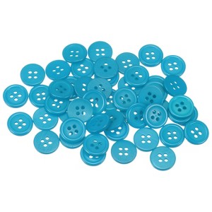 Unique Bargains Resin Craft Snap Round Flat 4-Hole Sewing Buttons 50 Pcs - 1 of 4