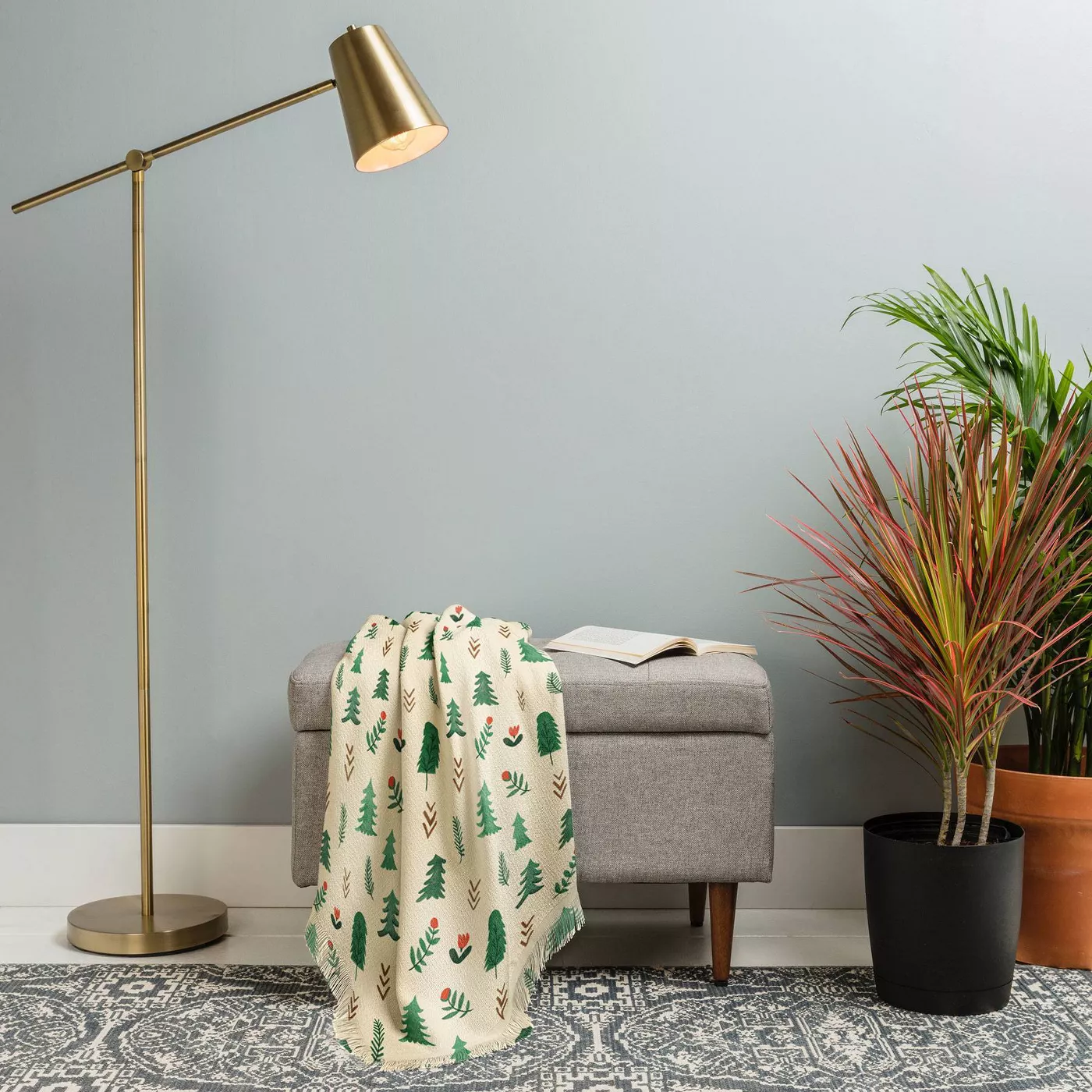 50"x60" Pimlada Phuapradit Tiny Pine Trees Woven Throw Blanket Green - Deny Designs - image 2 of 3