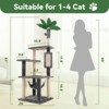 Modern Multicoloured 600 GSM Soft Plush Cat Tree Pet Tower with Sisal Post and Hanging Ball, Fake Real Leaves - 2 of 4