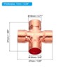 Unique Bargains Plumbing Air Conditioning Refrigeration Copper Thermal Conductivity Cross Pipe Fittings Rose Gold - 2 of 4