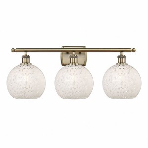 Innovations Lighting White Mouchette 3 - Light Vanity in  Antique Brass - 1 of 1