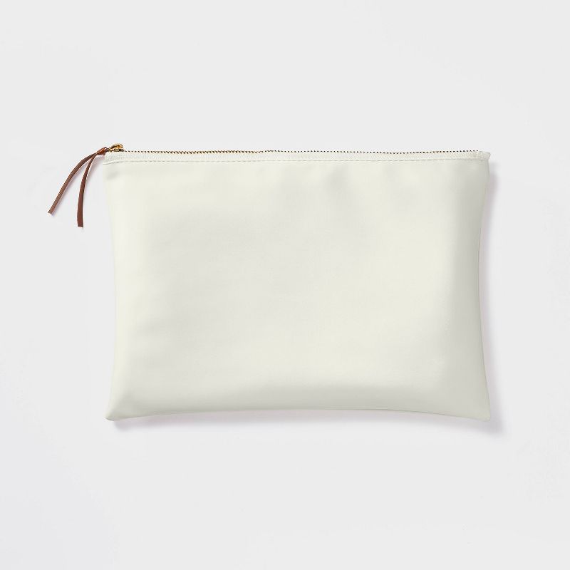 Faux Suede Tablet/Accessory Pouch Cream - Threshold&#8482;, 1 of 5