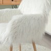 CAVINAS Faux Fur Padded Vanity Chair with Metal Legs,Accent Sitting Chair,Elegant Side Dining Chair for Restaurant,Guest Room,Vacation Home - 4 of 4