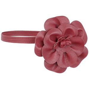 INSPIRE CHIC Women's Flower Waist PU Leather Boho Skinny Rope Floral Waist Dress Belt 1 Pc - 1 of 4