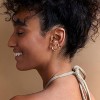 14K Gold Chain Earrings for Women | Double Piercing Dangle Chain Huggie Hoop Earrings | Cubic Zirconia Pearl Stud Ear Cuff Earrings for Women - 2 of 4