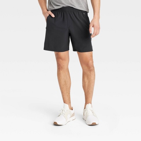 Men's Stretch Woven Shorts 7 - All In Motion™ Black Solid M