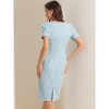 INSPIRE CHIC Women's Crew Neck Wear to Work Office Bodycon Pencil Dress - 3 of 4