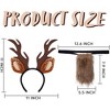 Joyfy Halloween Dress Up Party Favors Reindeer Headband with Fawn Tail Girls Women Costume Accessories Set Antler Deer Headband for Halloween Cosplay - 3 of 4