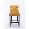 TOAOTBNBOB 360° Swivel Bar Stools Set of 2, Wood Barstools with Button Tufted Back, Modern Bar Chair with Wooden Legs - 2 of 4
