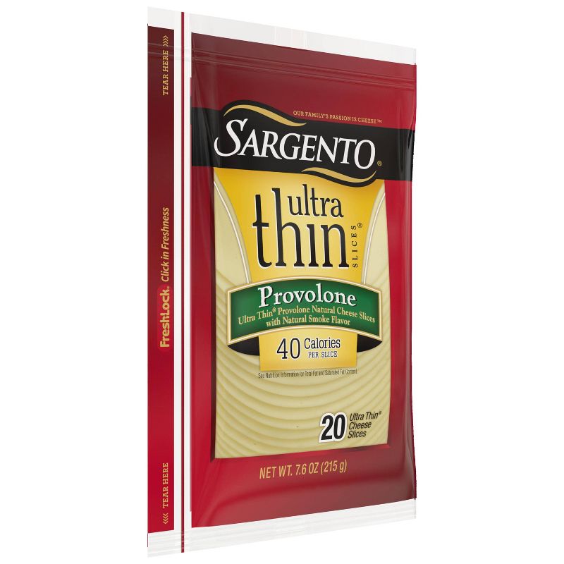 Sargento Ultra Thin Natural Provolone Cheese Slices  - 7.6oz/20 slices, 5 of 7