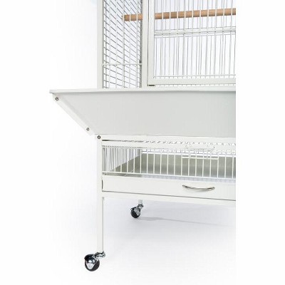 Chalk White Medium Dome Top Bird Cage with Wheels