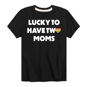 Boys' - Instant Message - Lucky Two Moms Short Sleeve Graphic T-Shirt - 1 of 4