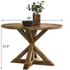 CAVINAS 48" Round Dining Table for 4-6 People,Kitchen Table with Oak Finish,Cross-Buck Base,Hardwood Table for Dining Room,Kitchen - 4 of 4