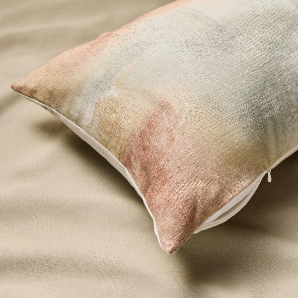 Cojín Decorativo Lumbar de Lino Mezclado Peso Pesado Estampado Acuarela Lavado - Casaluna™ 3