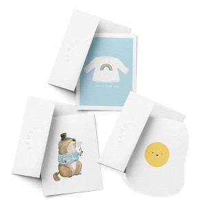 Easter/Spring Assorted Greeting Card Pack (3ct) "Rainbow Baby Sweater, Groundhog Sunshine, Egg Card" by Ramus & Co - 1 of 4