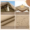 LAGarden 7 Ft Fringe Umbrella Replacement Canopy Top Cover Boho Outdoor UPF50+,Khaki with Fringe,BH7W-10 - 3 of 4