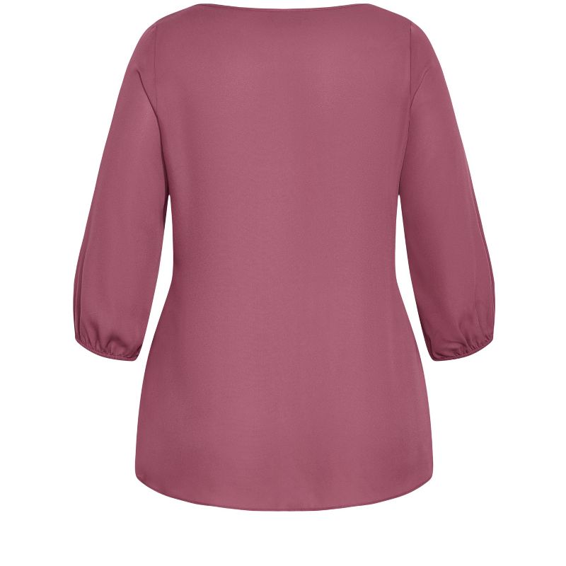 Women's Plus Size Sassy Fling Elbow Sleeve Top - roseberry | CITY CHIC, 5 of 6