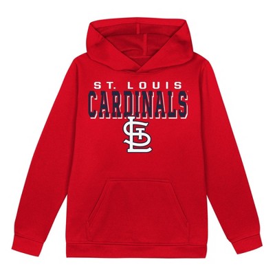 MLB St. Louis Cardinals Boys' Poly Hooded Sweatshirt