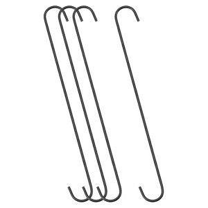 Unique Bargains S-shaped Extra Long Steel for Garden Bathroom Closet Hooks 4 Pcs - 1 of 4