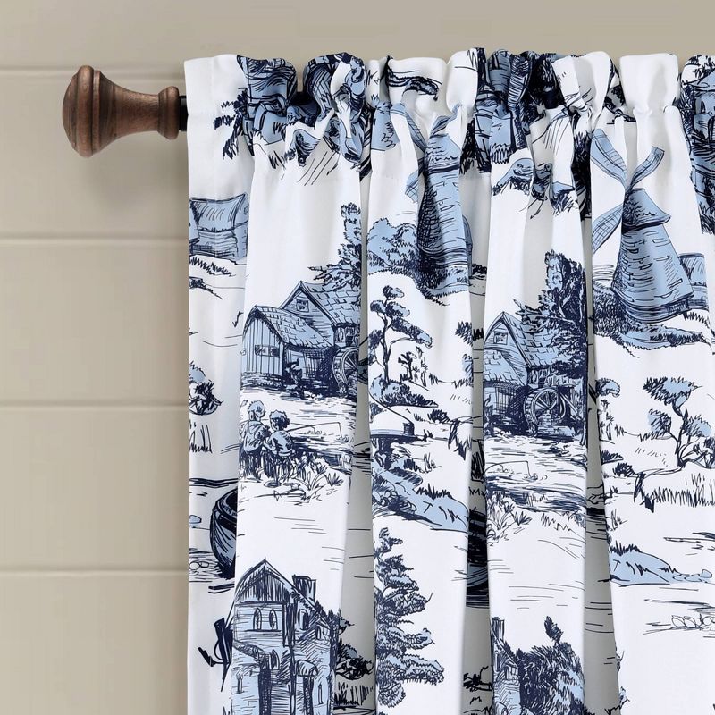 Set of 2 French Country Toile Light Filtering Window Curtain Panels  - Lush Décor, 3 of 11