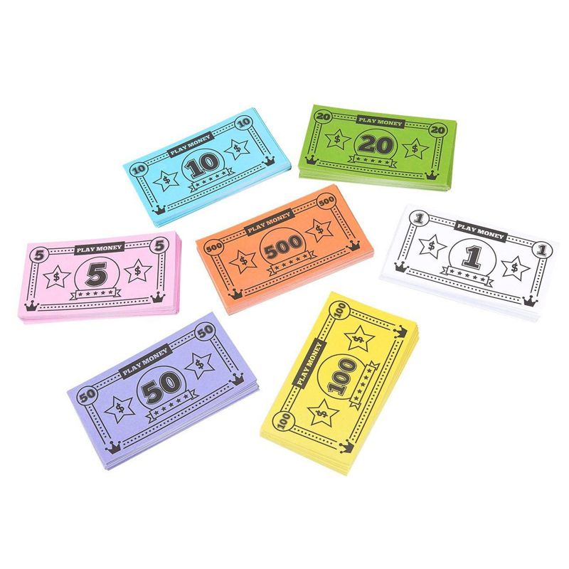Blue Panda Play Money for Kids, 455 Pretend Dollar Bills, Educational Toys for Board Game Replacement, 4 x 2.2", 1 of 7