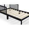 PAGED Toddler Bed Wooden Baby Bed Frame with 4 Side Guardrails and Slatted Deisgn for Bedroom - 2 of 4