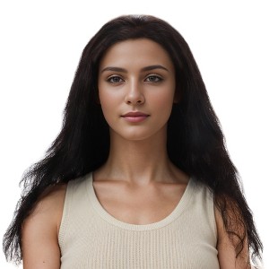 Unique Bargains Women's Big Curly Long Hair Wig 13x4in 180 Real Human Hair Black 1 Pc - 1 of 4