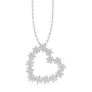 GILDED Lab-Grown Diamond Double Heart Necklace for Women – 925 Sterling Silver, 14K Gold-Plated Two-Tone Pendant, 18-inch Chain - 1 of 4