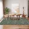 Washable Area Rugs Oriental Distressed Carpet with Non-Slip Backing, Traditional Floral Area Rug, Soft Vintage Printed Home Decor for Living Room - 2 of 4