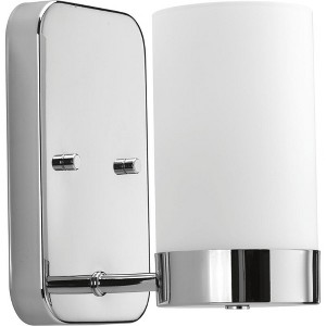 Progress Lighting Elevate 1-Light Wall Sconce, Polished Chrome, Etched White Glass Shade - 1 of 4