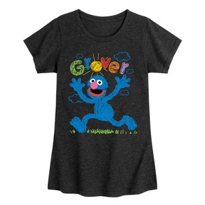 Girls' - Sesame Street - Grover Fitted Short Sleeve Graphic T-Shirt - 1 of 4