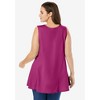 Woman Within Plus Size Sleeveless Fit-And-Flare Tunic Top - 3 of 4