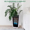 22" Tall Planter Set of 2, Black Indoor/Outdoor Pots with Drainage, Water Level Monitor, Inner Bucket, and Auto Watering, White - 4 of 4