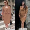 EXLURA Women's Professional Business Lightweight Blazer Dress Suit Sets 2 Piece Work Office Fashion Outfits - 3 of 4