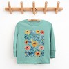 The Juniper Shop Watercolor Daisy Garden Youth Long Sleeve Tee - XL - Seafoam - 2 of 4