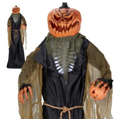 Syemin Decorative Holiday Scene Props 7ft Pumpkin Halloween Standing Decoration Halloween Decorations Outdoor Inflatable Decor, Black, 48"*12"*84"