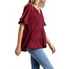 Women's Mandarin Tiered Ruffle Top - umgee - 2 of 4
