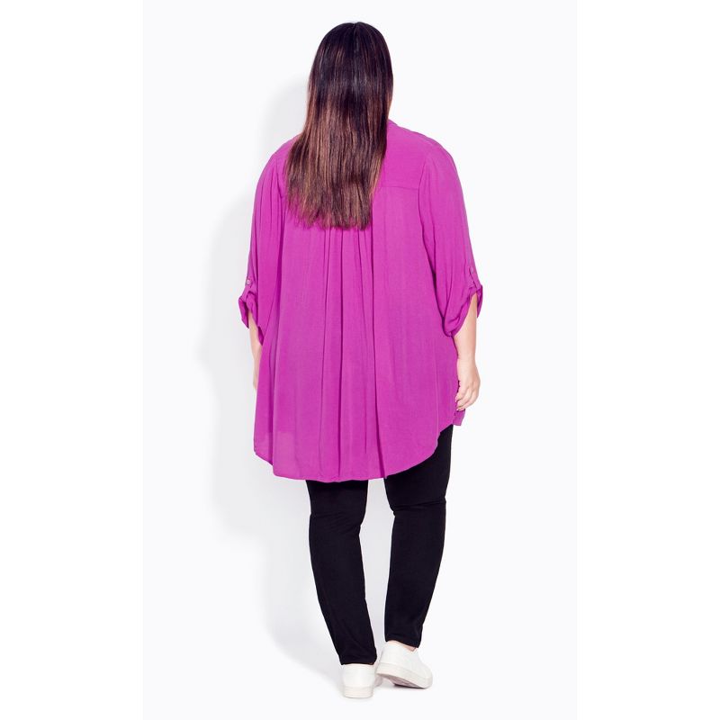 Women's Plus Size Island Breeze Tunic - purple | EVANS, 3 of 8