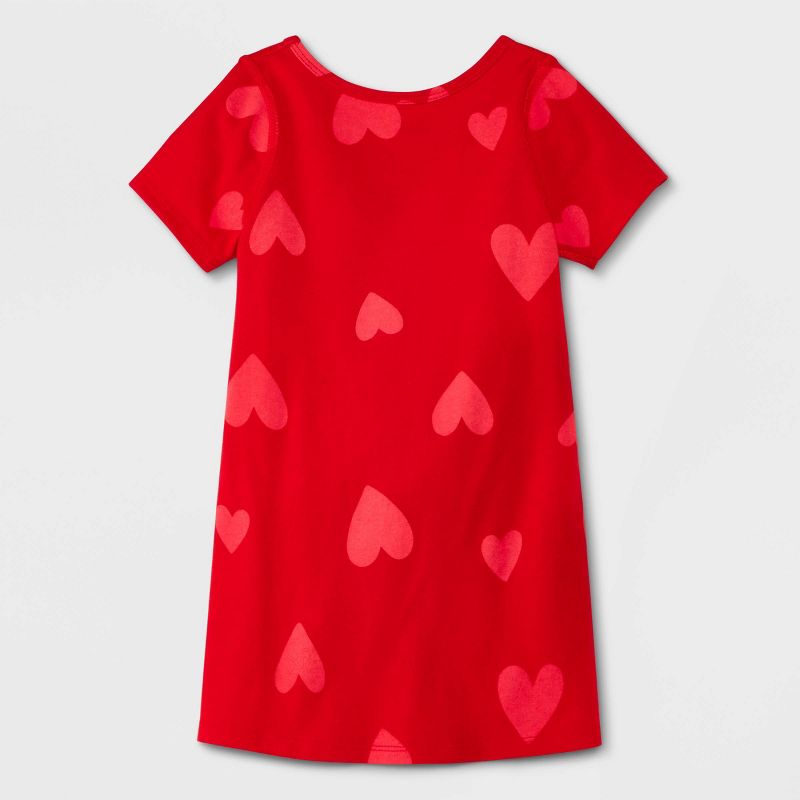 Toddler Girls&#39; 2pk Adaptive Short Sleeve Valentines Day Dress - Cat &#38; Jack&#8482; Red/Pink, 3 of 6